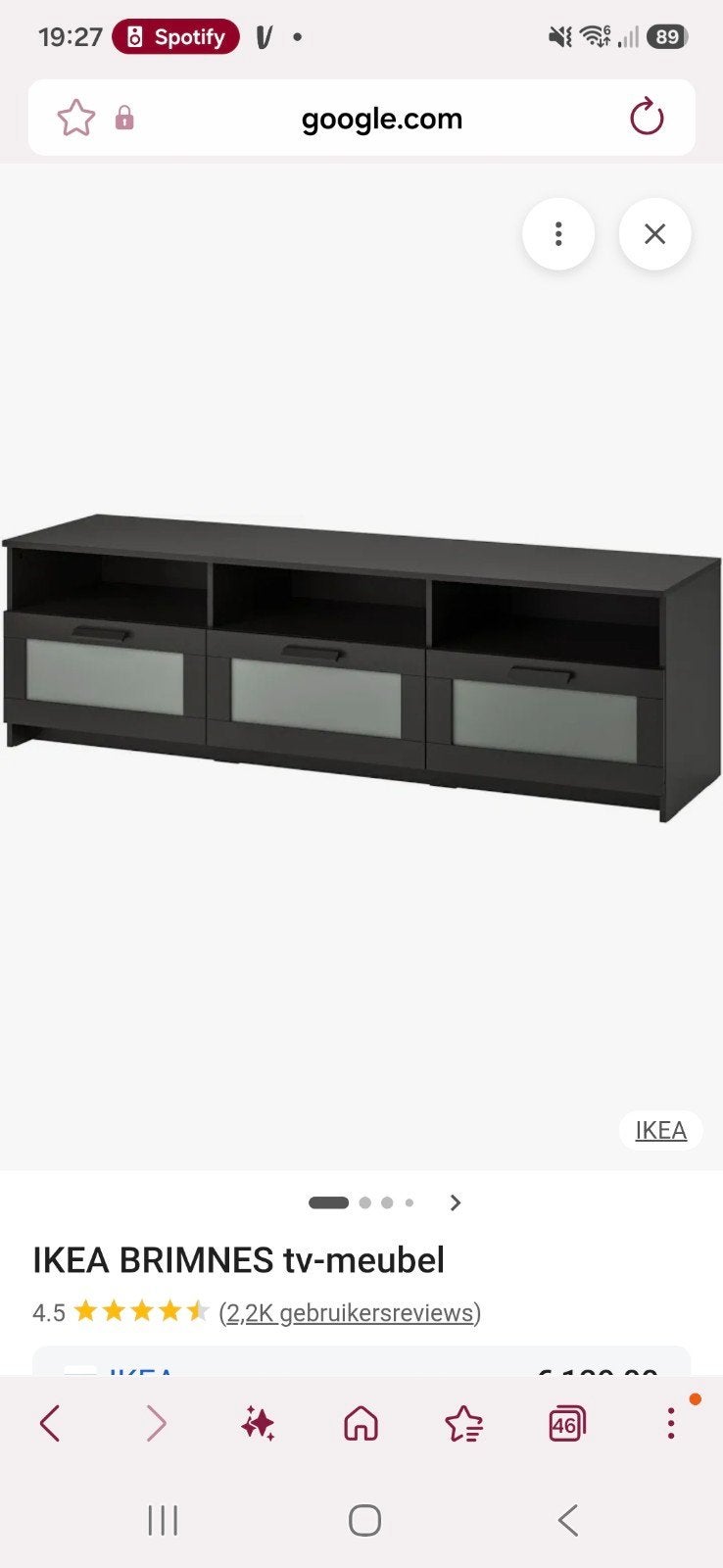 Brimnes tv kastje, Ophalen, Gebruikt, 100 tot 150 cm, Minder dan 100 cm