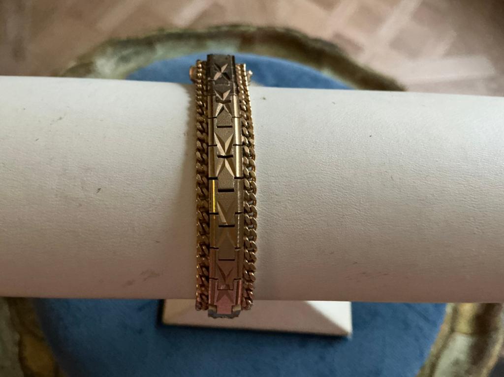 Vintage goudkleurige armband,vergulde ‘60-70 jaren armband,, Ophalen, Gebruikt, Goud, Overige materialen