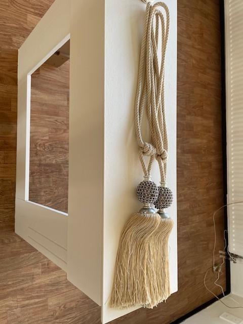 Gordijn kwasten, Huis en Inrichting, Ophalen of Verzenden, Gebruikt, Beige, 200 cm of meer