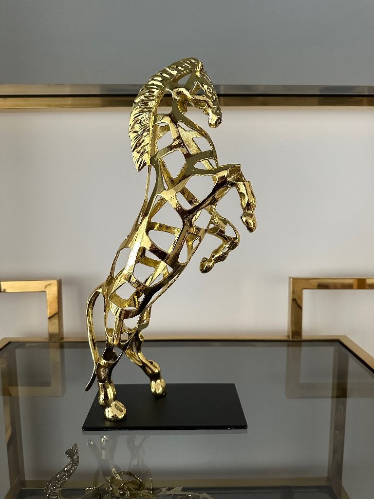 Paard beeld goud decoratie, Ophalen of Verzenden, Zo goed als nieuw, Dier