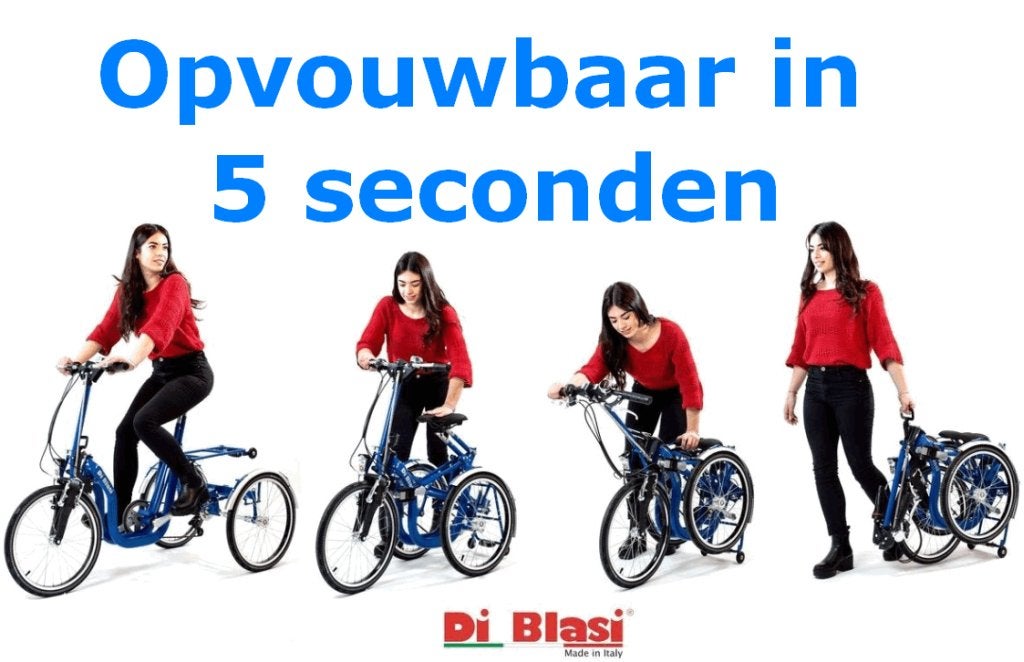 Opvouw bare driewieler vouwfiets Di Blasi, Ophalen, Holland-bikes, Groene wuiver 3 1718LM Hoogwoud, Info@holland-bikes.nl
