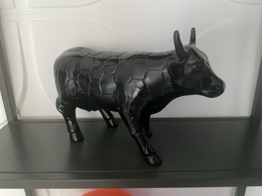 Zwart decoratief beeldje van een koe, Ophalen of Verzenden