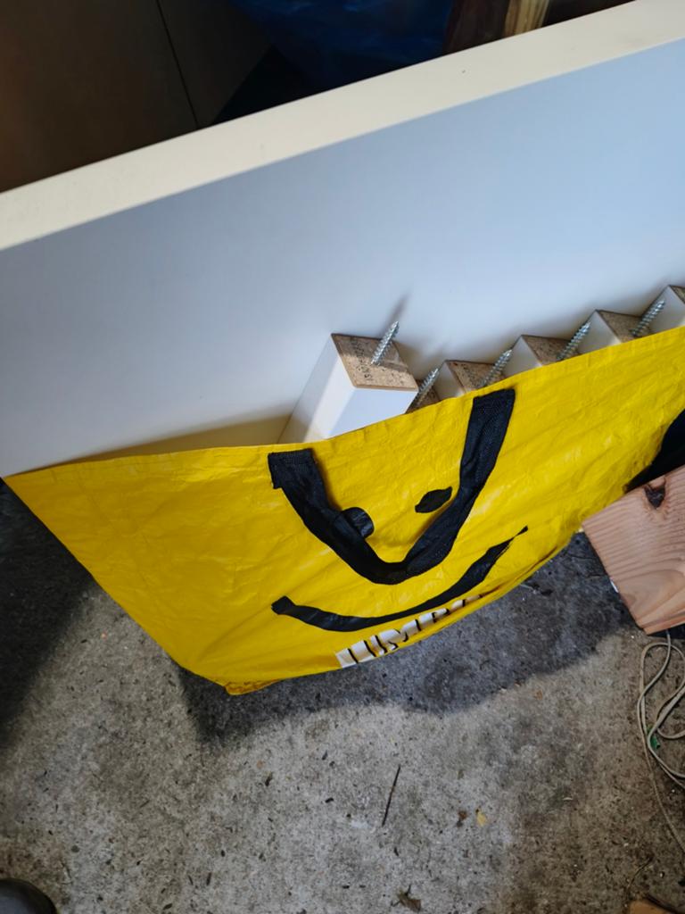 Witte bijzettafel/salontafel IKEA LACK, Gebruikt, 50 tot 100 cm, Modern, functioneel, Vierkant