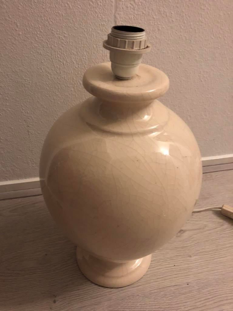 Vintage Kostka tafellamp, crème craquelé keramiek, Huis en Inrichting, Ophalen, Gebruikt, Overige materialen, 50 tot 75 cm