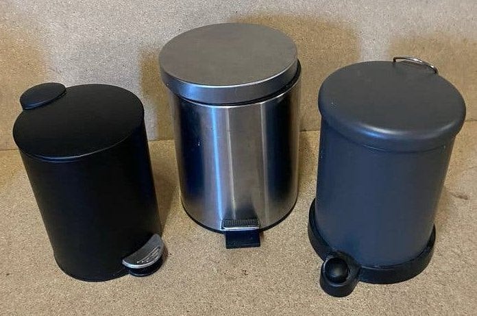 Kleine prullenbakken / pedaalemmer, Gebruikt, Met pedaal, Ophalen of Verzenden, Minder dan 10 liter