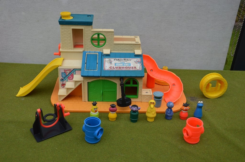 Vintage Fisher-Price Play Family Sesame Street Clubhouse 937, Ophalen of Verzenden, Gebruikt, Speelset