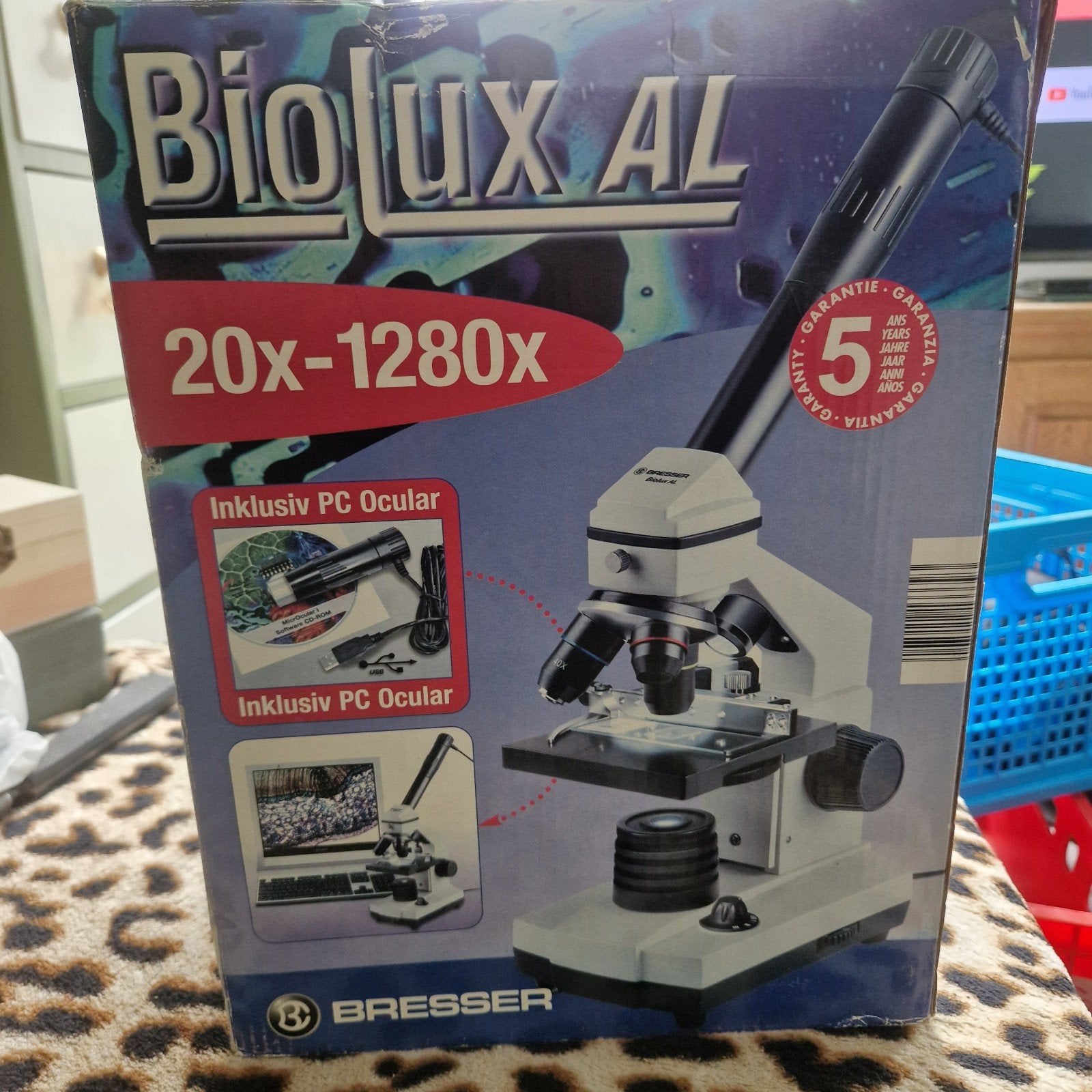 Bresser BioLux AL Microscoop 20x-1280x met toebehoren, Ophalen of Verzenden, Zo goed als nieuw, 1000x of meer, Biologische microscoop