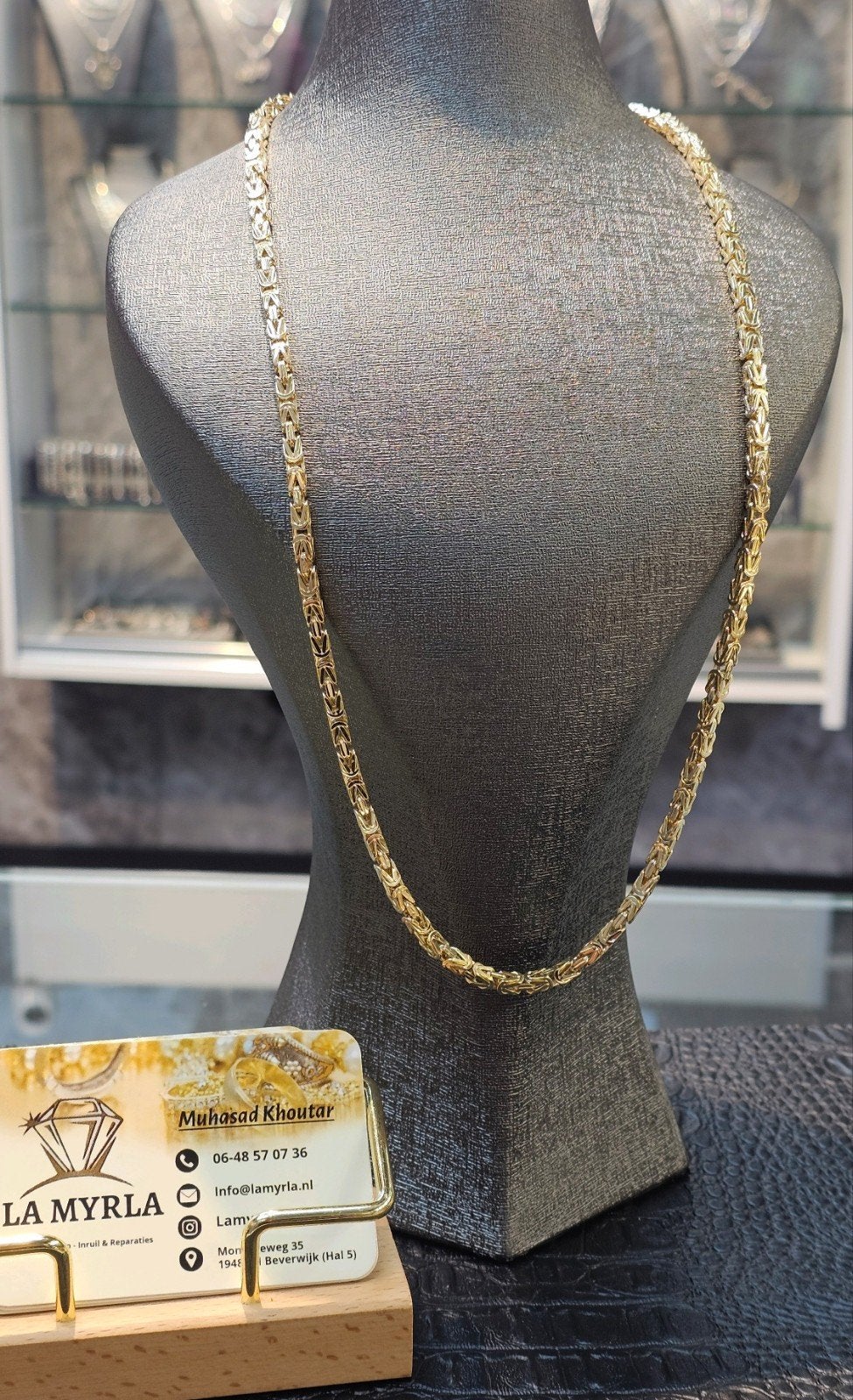 Prachtige 14k gouden koningsketting, Sieraden, Tassen en Uiterlijk, Ophalen of Verzenden, Nieuw, Goud, Goud