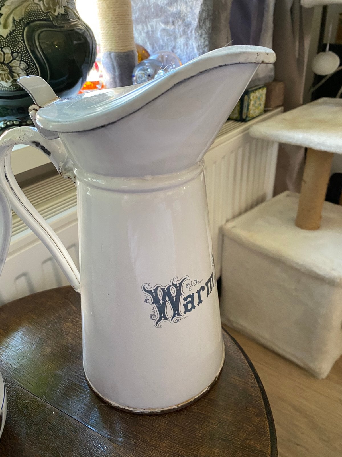 Emaille waterkan kan brocante, Antiek en Kunst, Ophalen of Verzenden