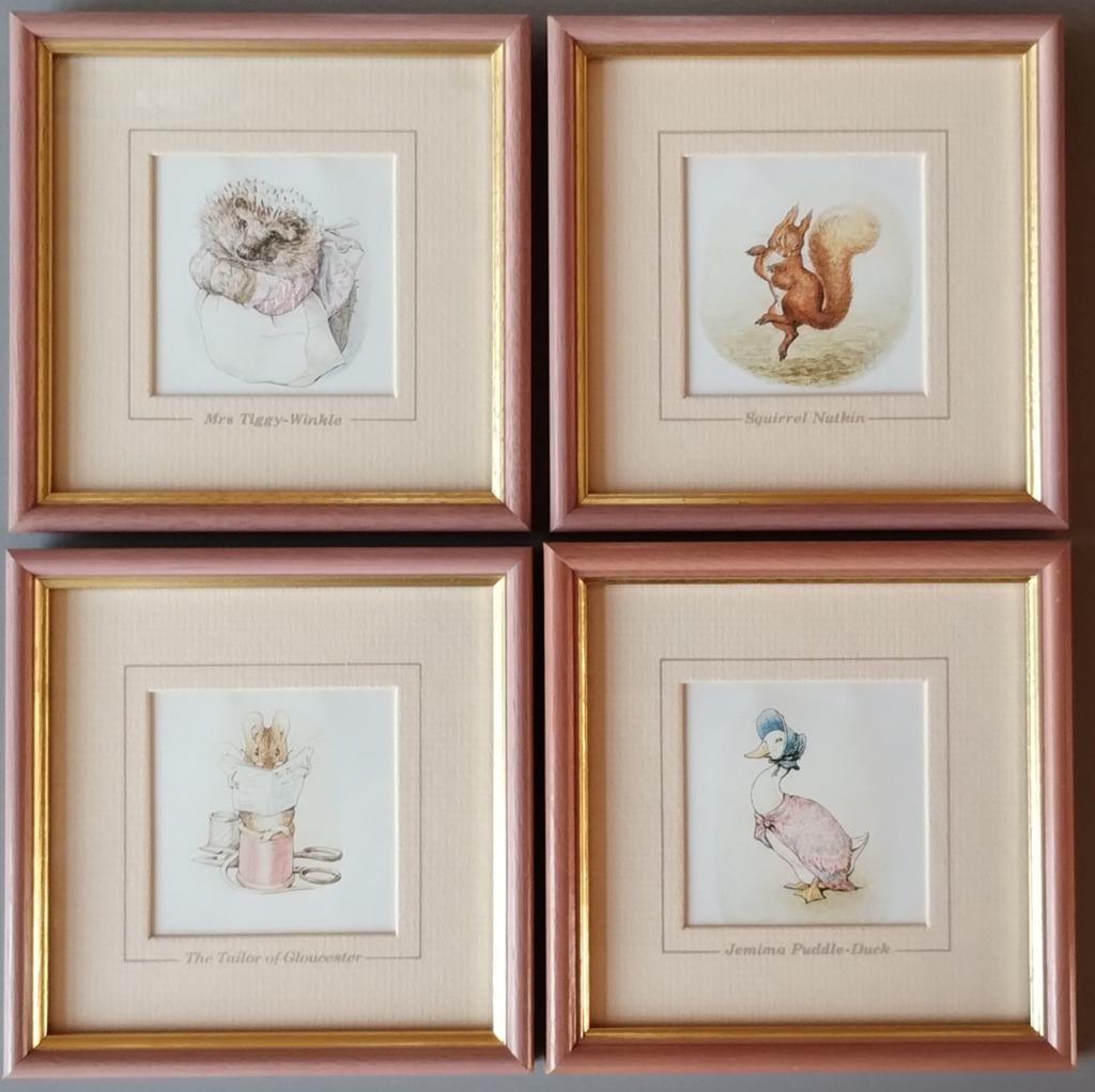 Set van 4 Beatrix Potter prints uit 1986, Ophalen, Minder dan 50 cm, Oorspronkelijke maker, Minder dan 50 cm