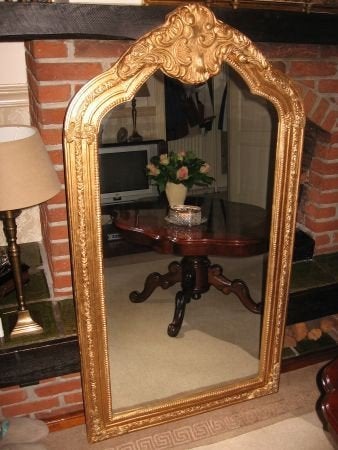 Grote "Barok" Exclusieve "Gouden" Kuifspiegel Schitterend !
