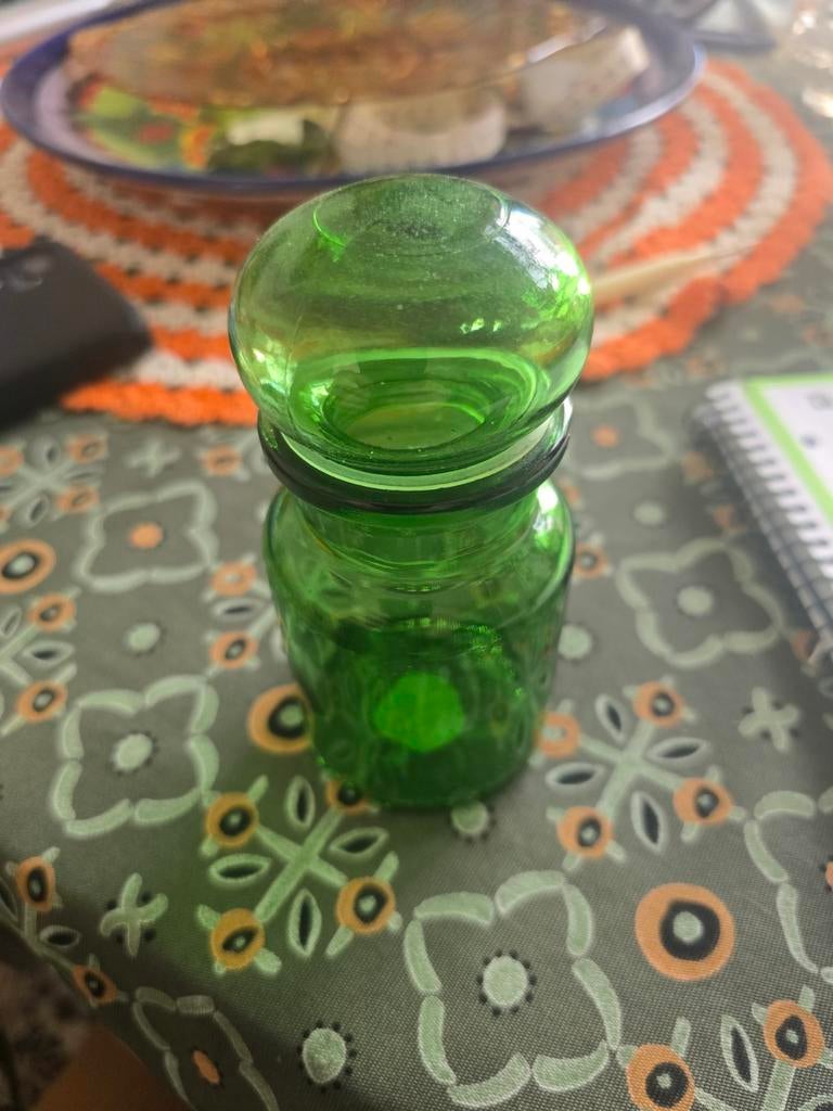 Vintage groene glazen apothekerspot, Antiek en Kunst, Ophalen of Verzenden