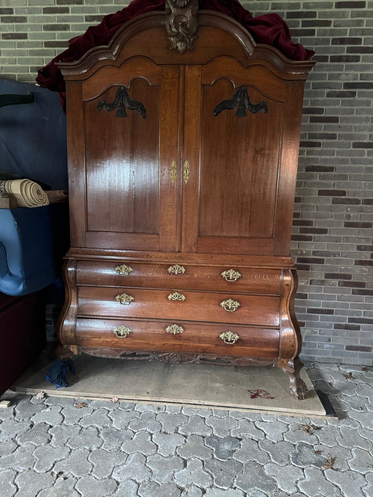 Antieke Hollandse Kast Kabinet - Eikenhout, Antiek en Kunst, Ophalen