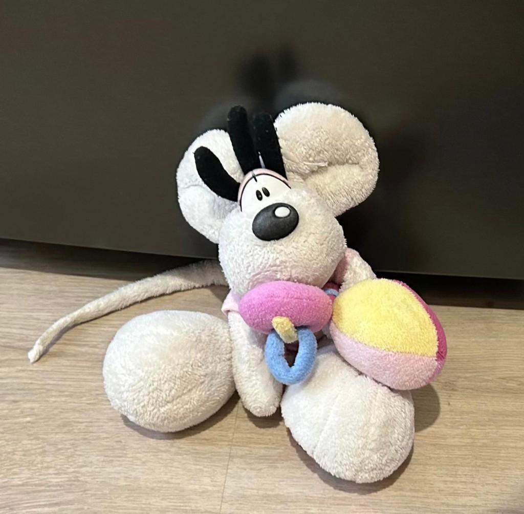 Diddl knuffel baby met rammelaar en speen, Muis, Gebruikt, Overige merken, Ophalen of Verzenden