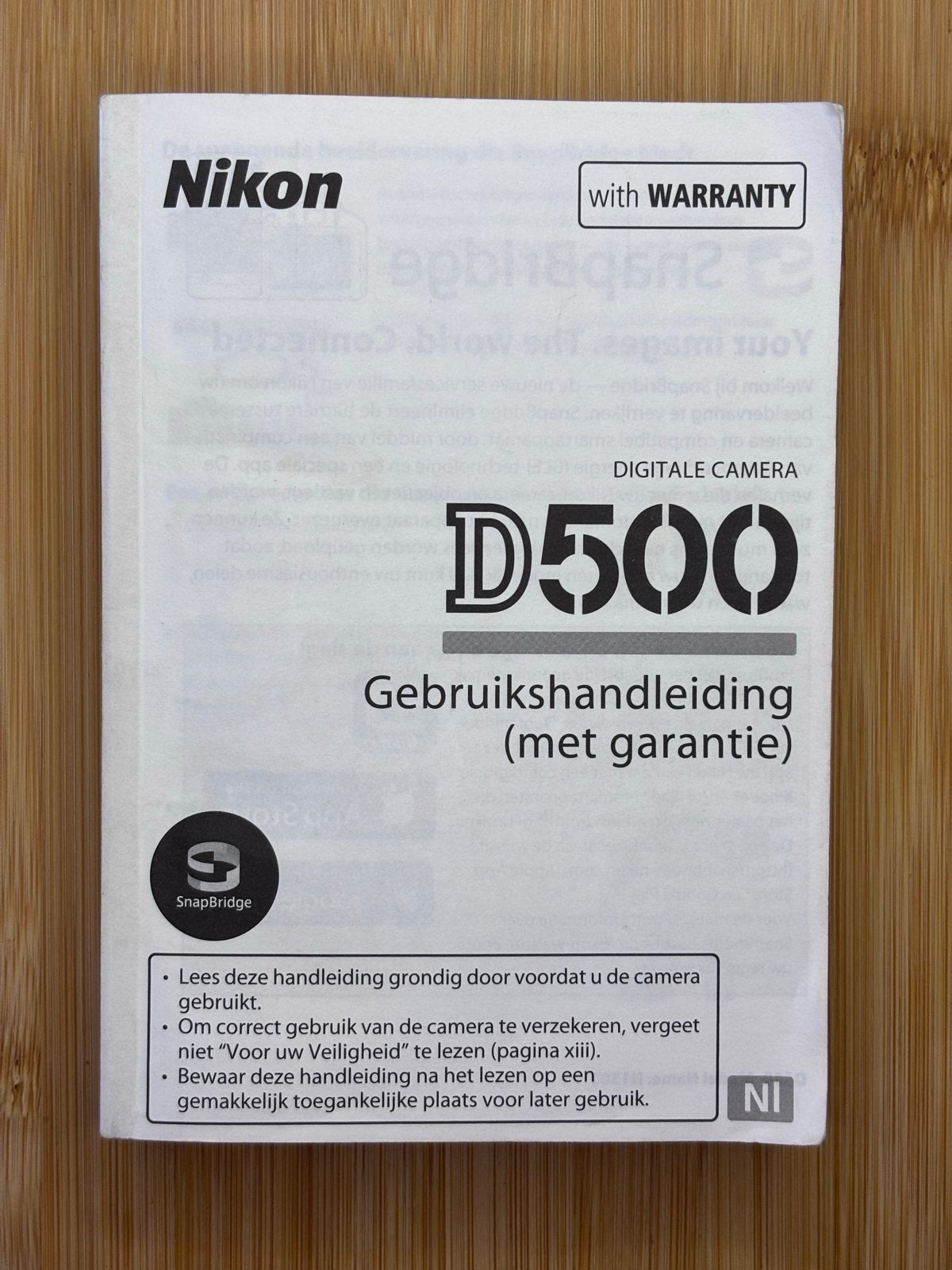 Nikon D500 Gebruikershandleiding nederlandstalig, Ophalen of Verzenden, Zo goed als nieuw, Nikon, Geen optische zoom