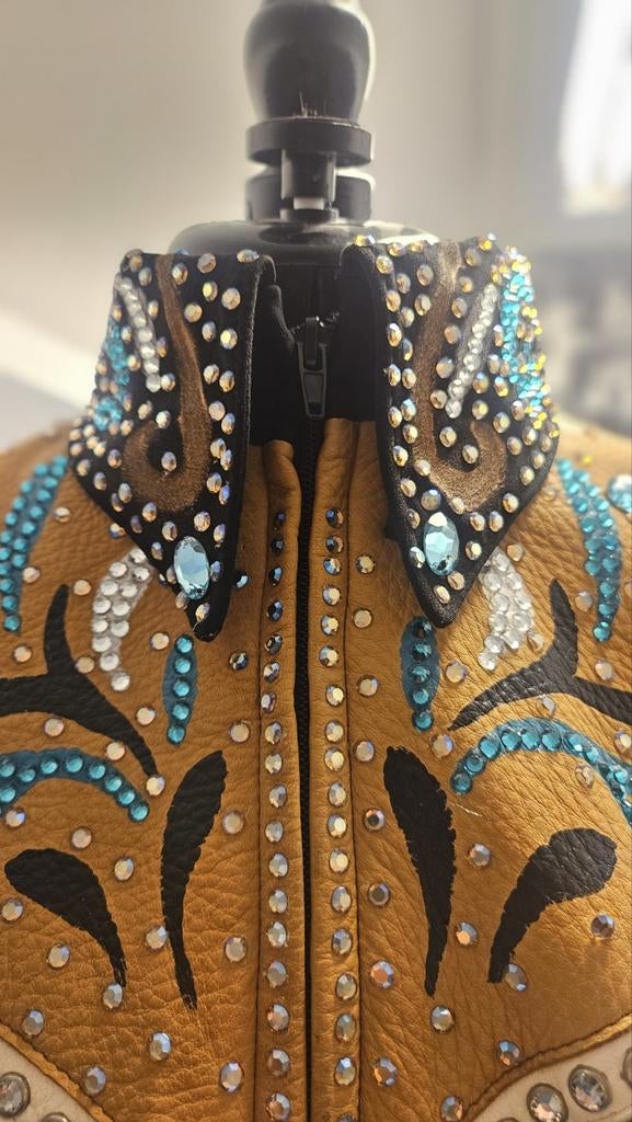 Western show blouse, Ophalen of Verzenden, Zo goed als nieuw, Maat 42/44 (L), Beige