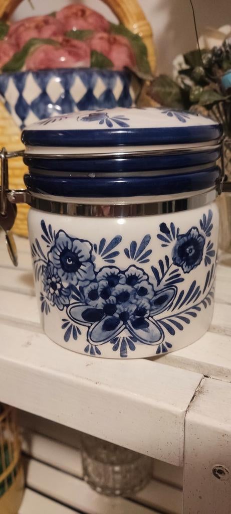 Mooi DelftsBlauwVoorraadpotje Handgeschilderd, Antiek en Kunst, Ophalen of Verzenden