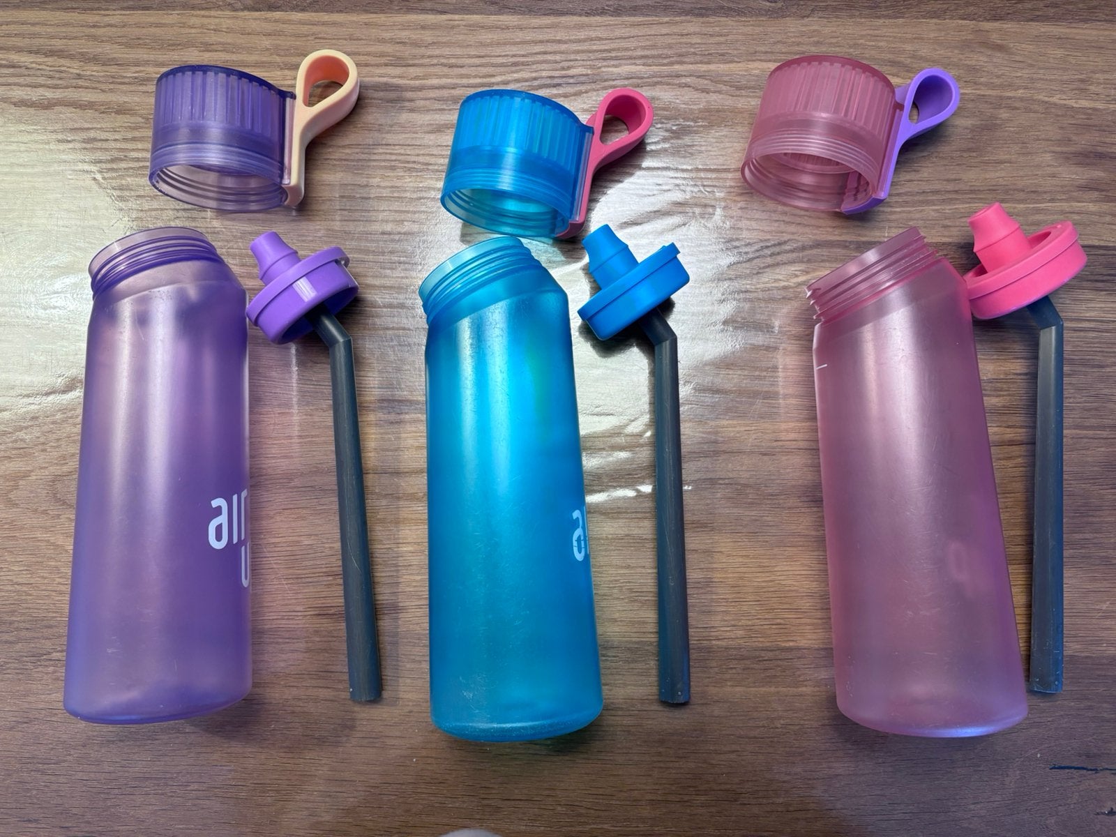 3x Air Up.  Paars, blauwe en roze, Sport en Fitness, Bidons, Ophalen of Verzenden, Gebruikt