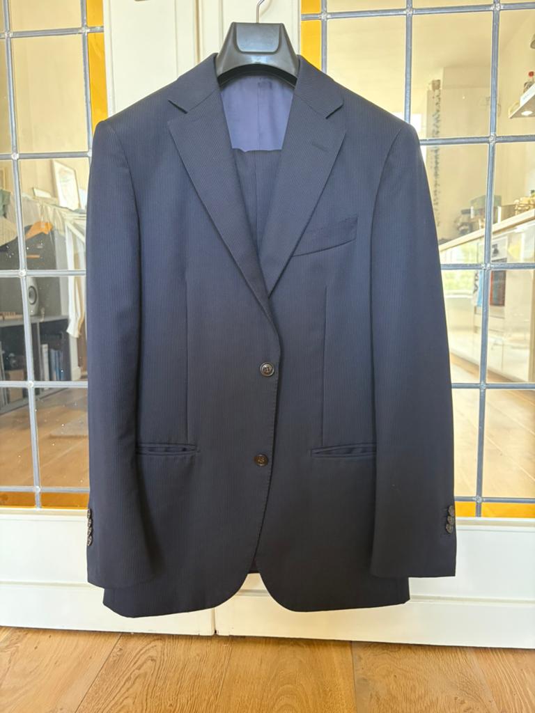 Suitsupply Lazio navy suit, Kleding | Heren, Kostuums en Colberts, Zo goed als nieuw, Maat 46 (S) of kleiner, Blauw, Ophalen of Verzenden