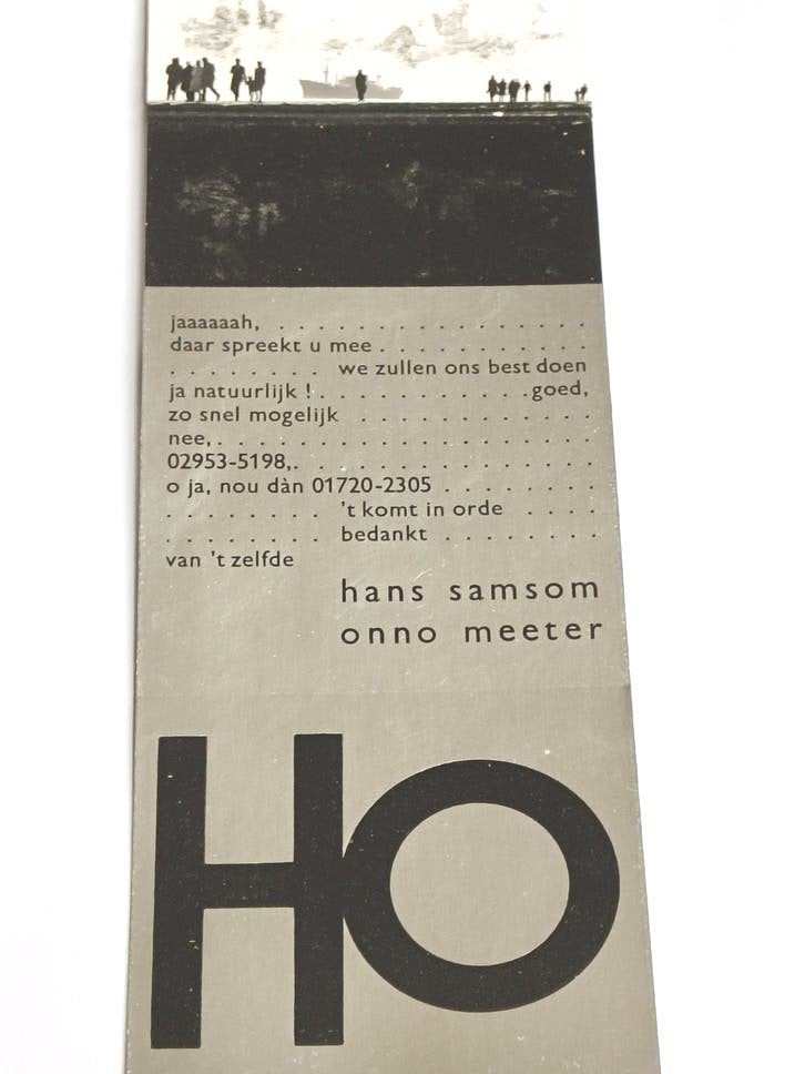 HANS SAMSOM / ONNO MEETER, VISITEKAARTJE FOTOPAPIER, Ophalen of Verzenden, Gelezen, Overige onderwerpen