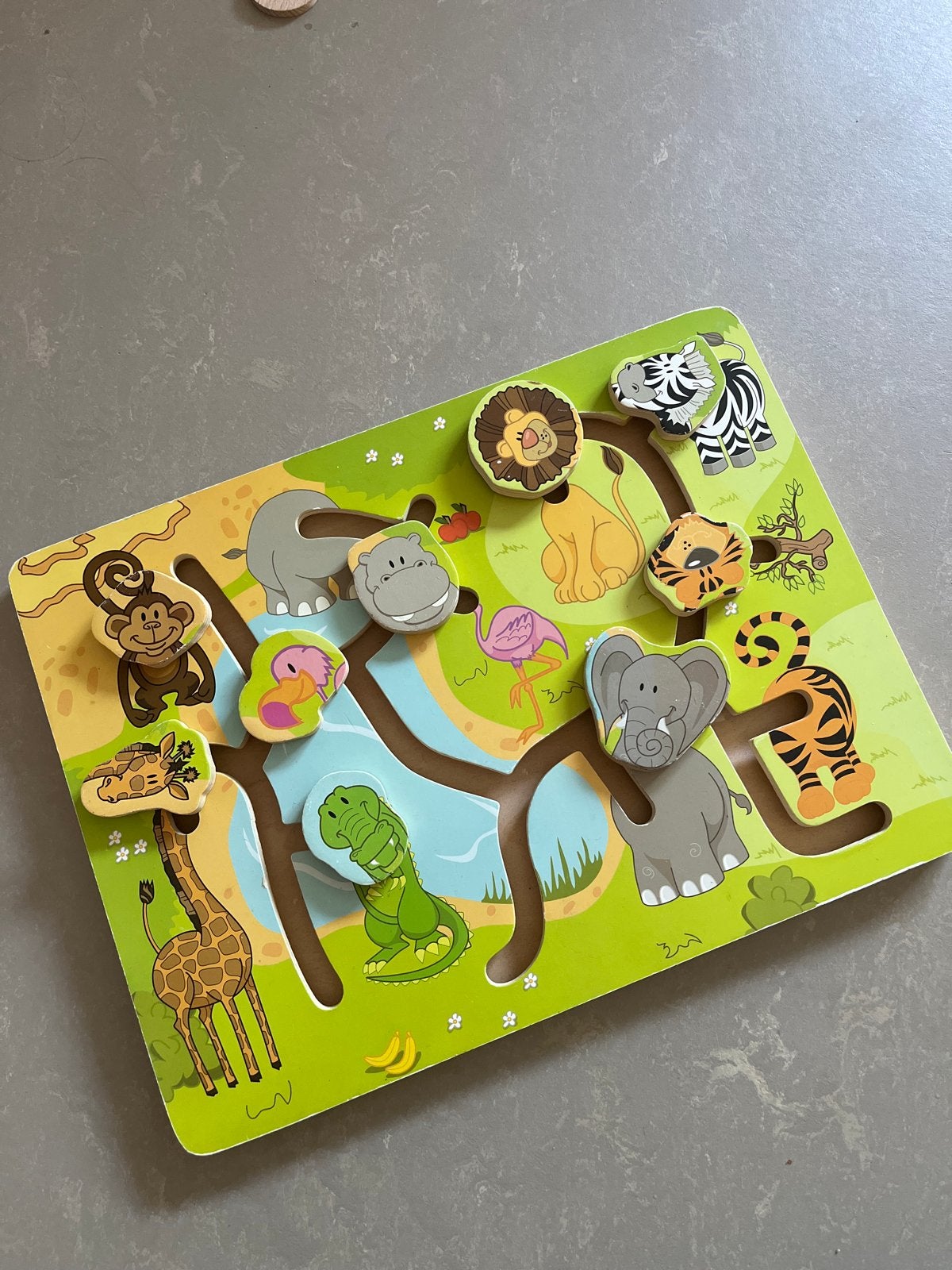 Houten Dieren Labyrint Speelbord voor Kinderen, Ophalen of Verzenden, Zo goed als nieuw, Overige typen
