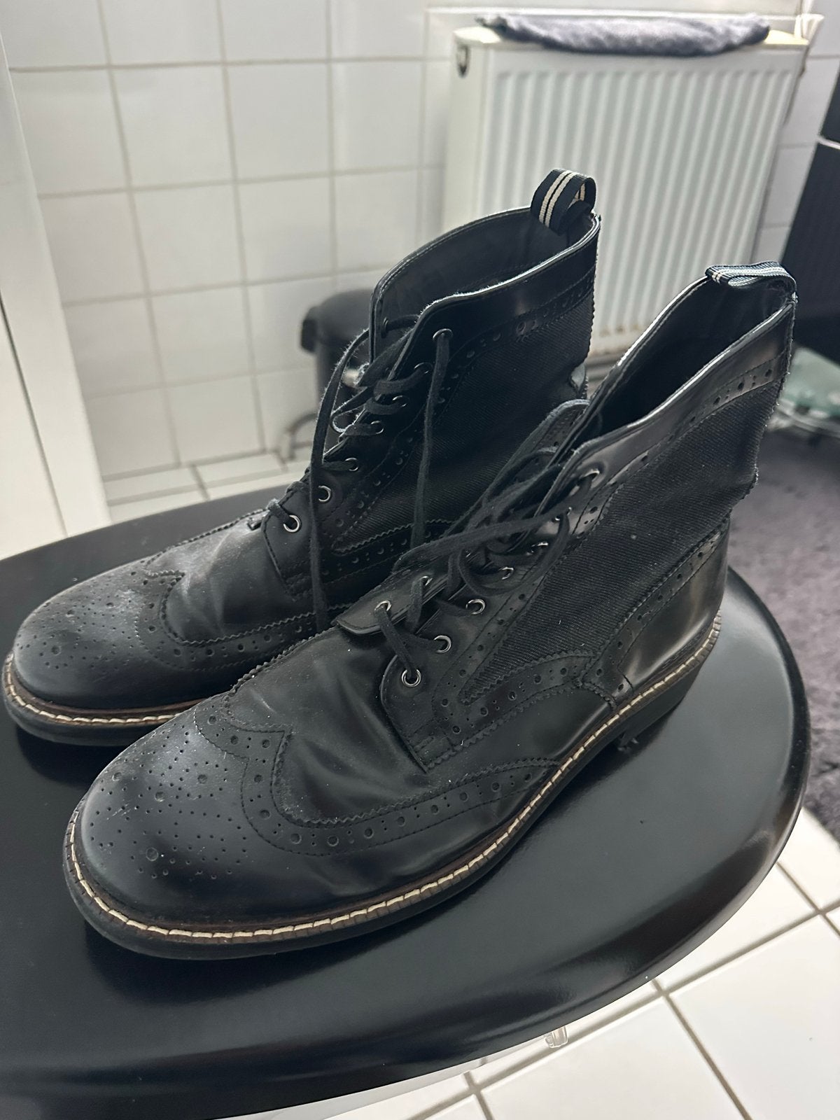 G-Star RAW Brogue Boots Zwart Maat 42, Kleding | Heren, Ophalen of Verzenden, Gedragen, Zwart, Boots
