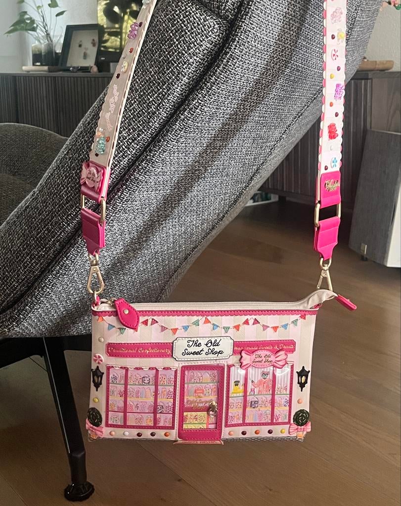 Vendula London The Old Sweet Shop Pouch Bag + Strap, Ophalen of Verzenden, Zo goed als nieuw, Roze, Schoudertasje