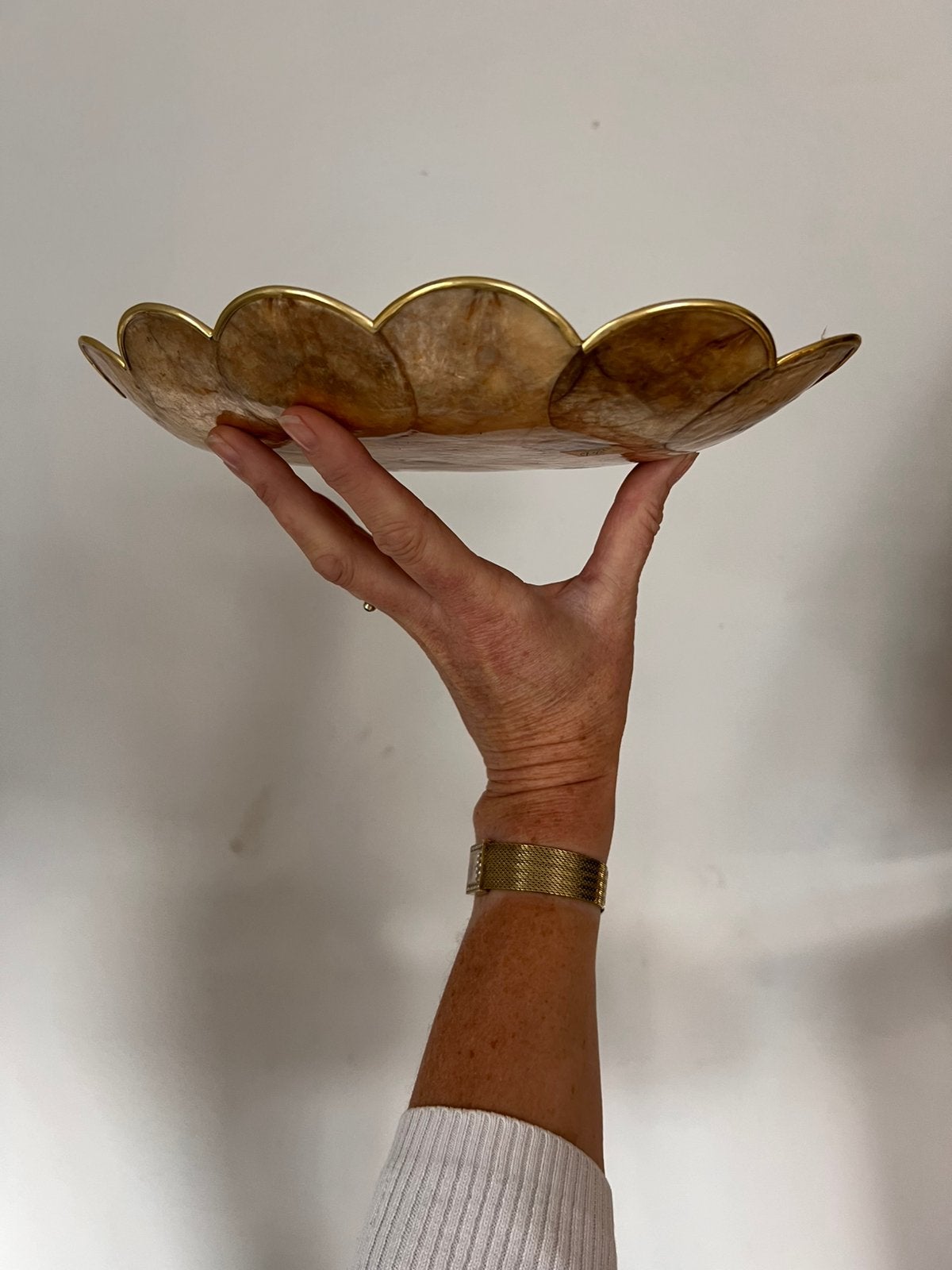 Vintage Capiz Schelp Schaal • Tesoro's Manila • Mid-Century, Ophalen