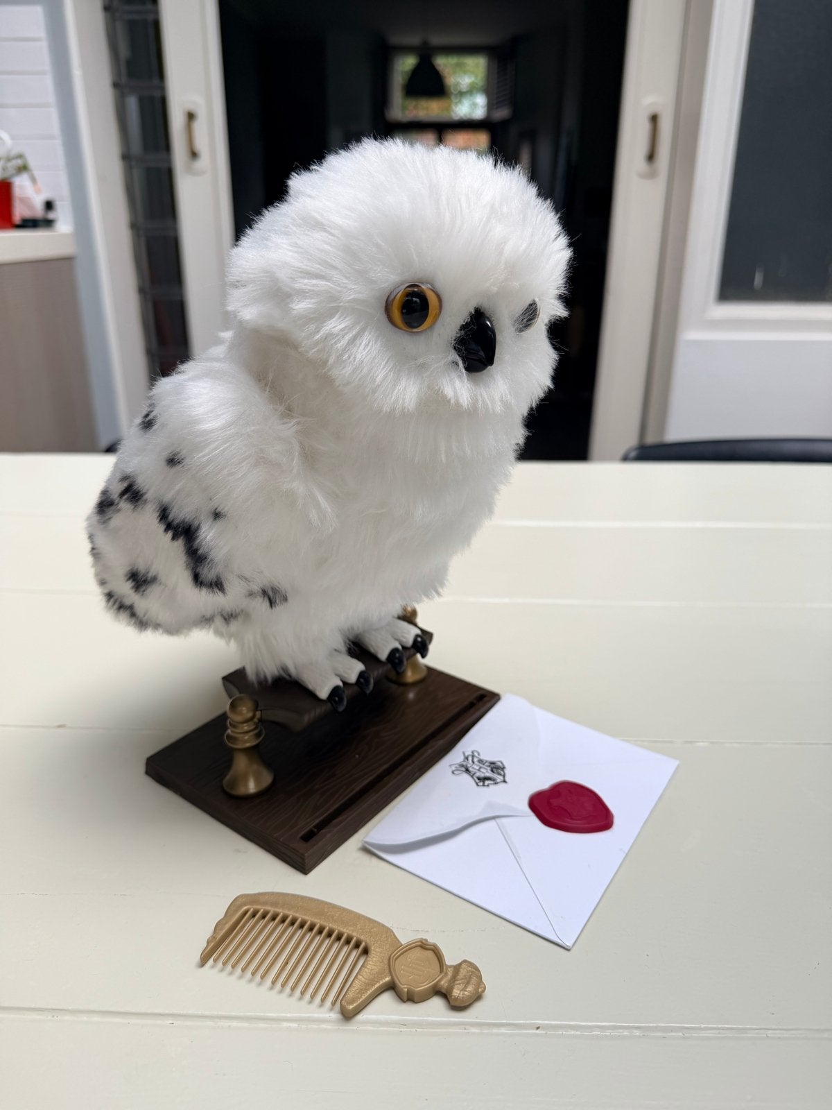 Harry Potter Interactieve Uil Hedwig - 27cm, Ophalen of Verzenden, Zo goed als nieuw, Actiefiguurtje
