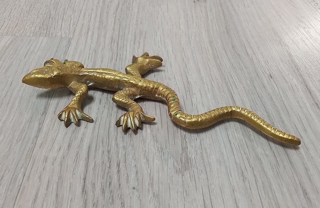 vintage messing hagedis/salamander, Antiek en Kunst, Verzenden