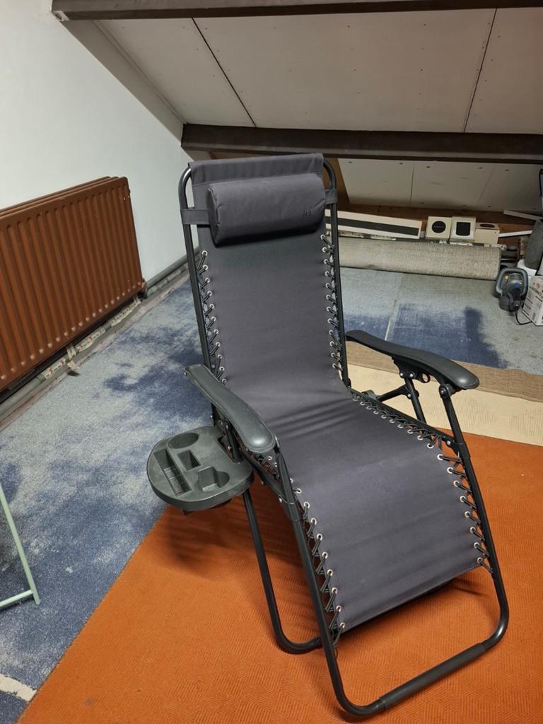 Comfortabele  ANWB Relaxstoel - Zwart, Tuin en Terras, Ophalen, Zo goed als nieuw, Metaal, Verstelbaar