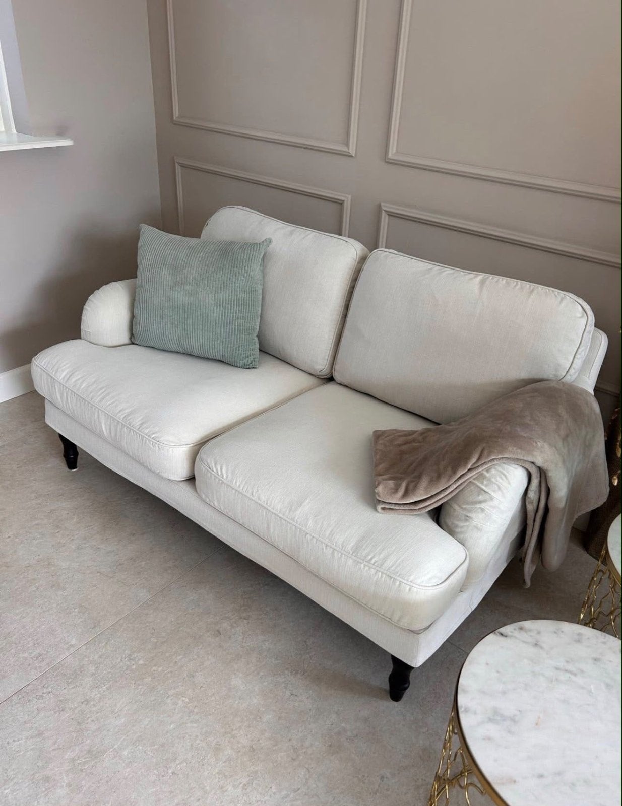 IKEA Stocksund 2-zitsbank, wit., Ophalen, 150 tot 200 cm, Tweepersoons, 75 tot 100 cm