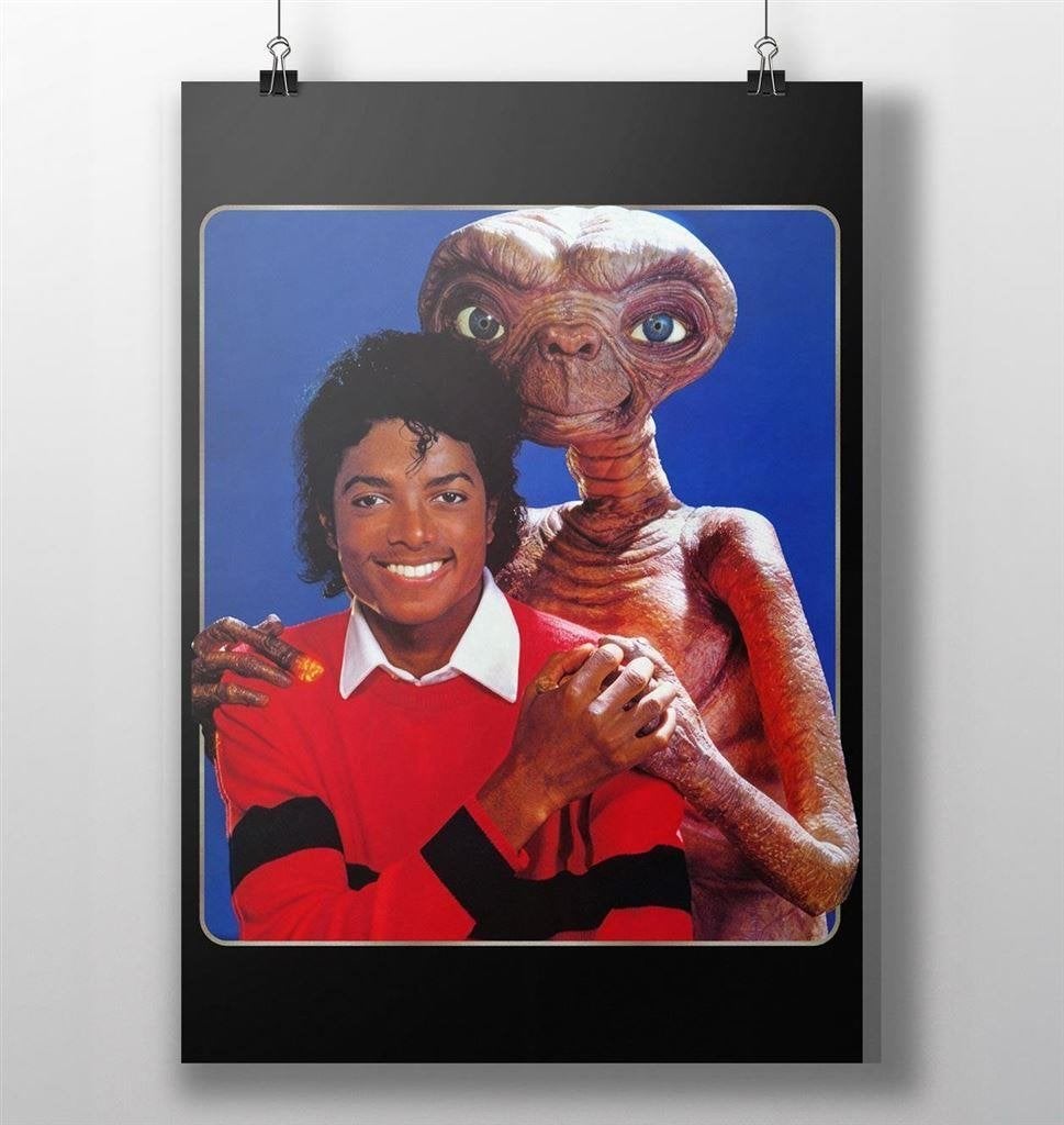 Michael Jackson and ET Muziek Film Poster, Verzenden, Nieuw, Poster, Artwork of Schilderij