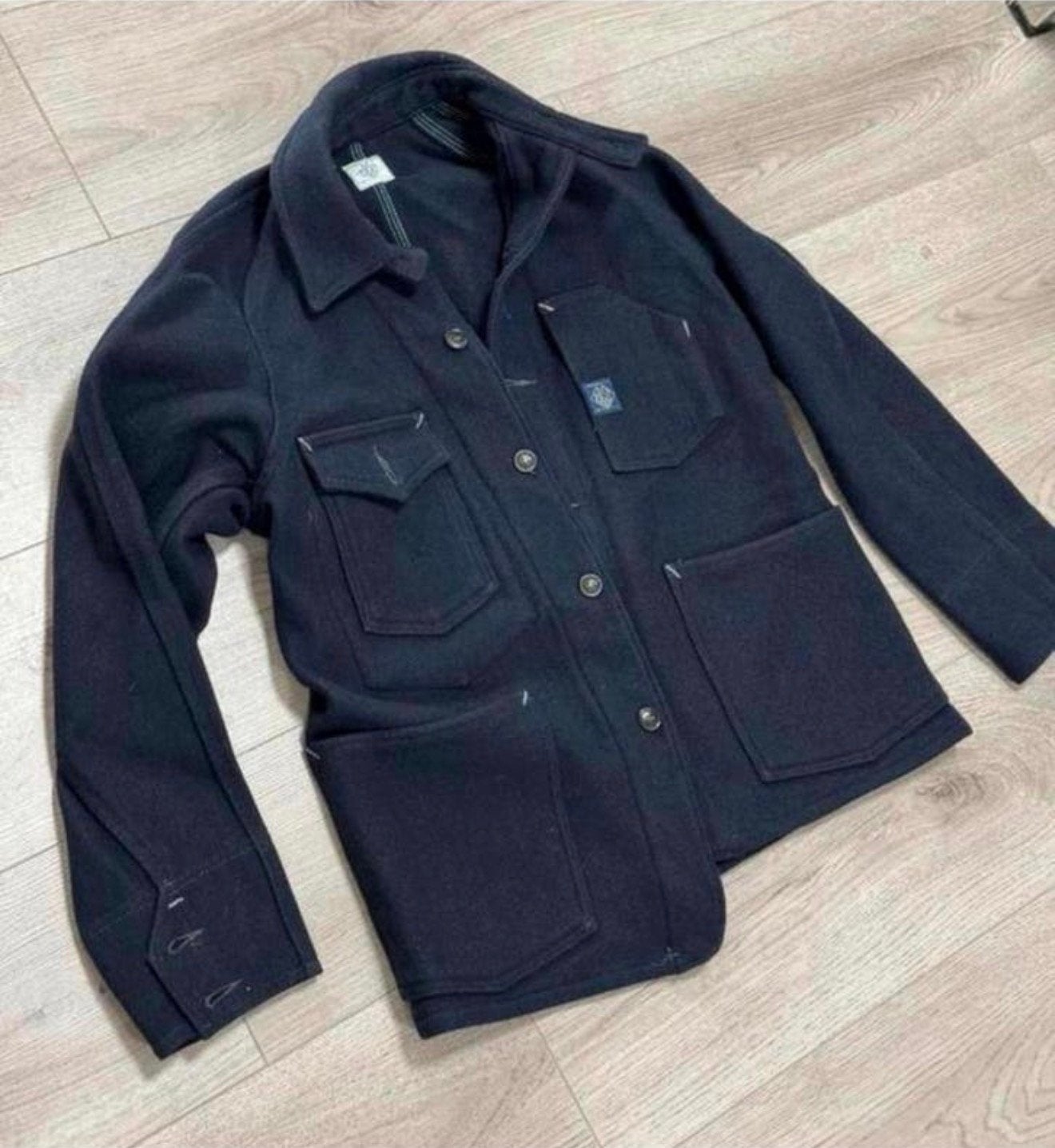 Designer POST OVERALLS Jacket Wol Wollen jack vest Navy M, Ophalen of Verzenden, Zo goed als nieuw, H, H