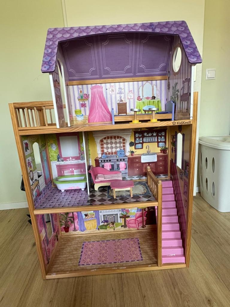 Kidkraft Poppenhuis Kayla, Meerkleurig, 73cm x 33cm x 114cm, Ophalen, Gebruikt, Poppenhuis
