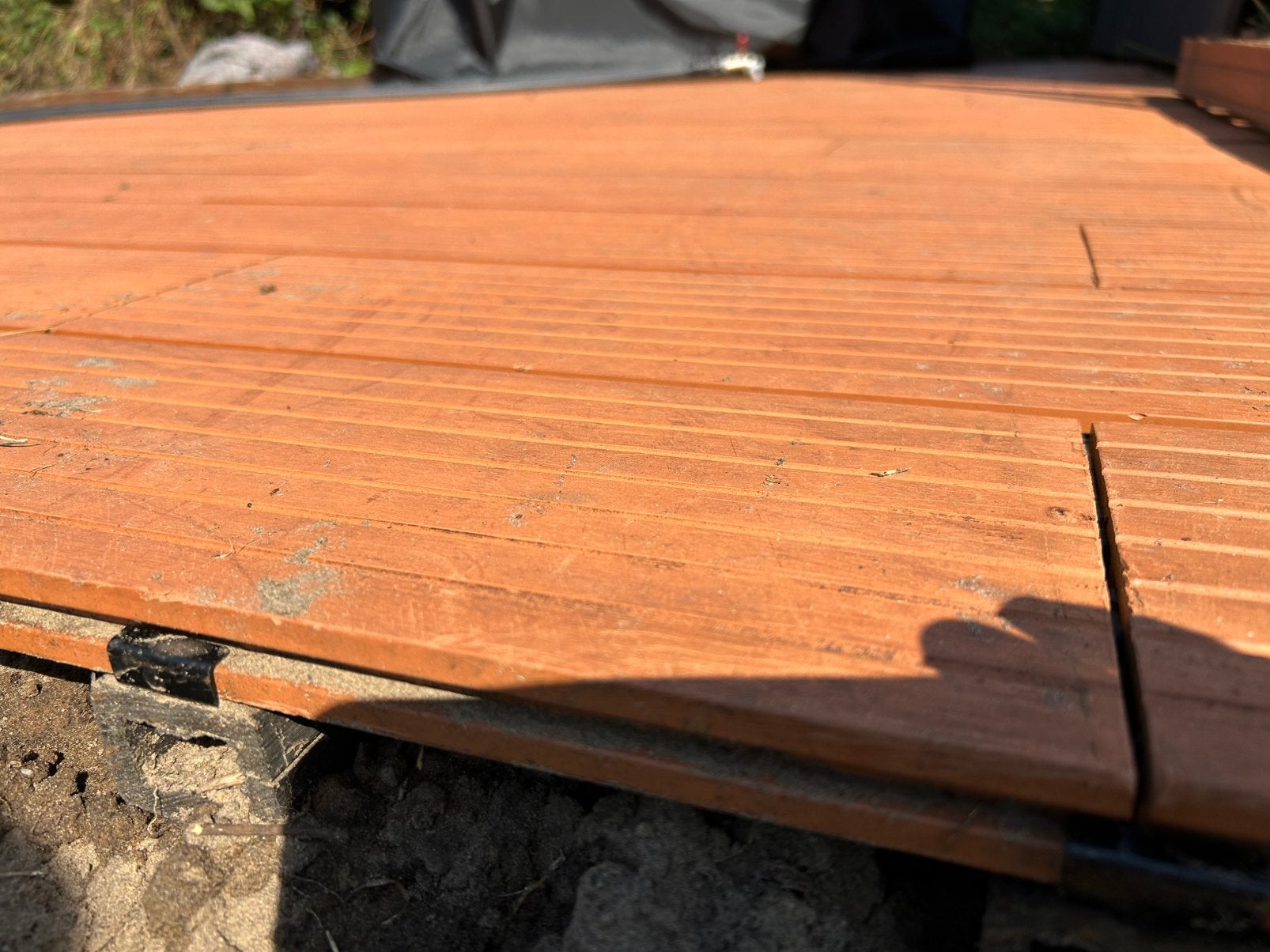 Gratis- Terrasdelen + constructie en bevestiging, Ophalen, Gebruikt, Composiet