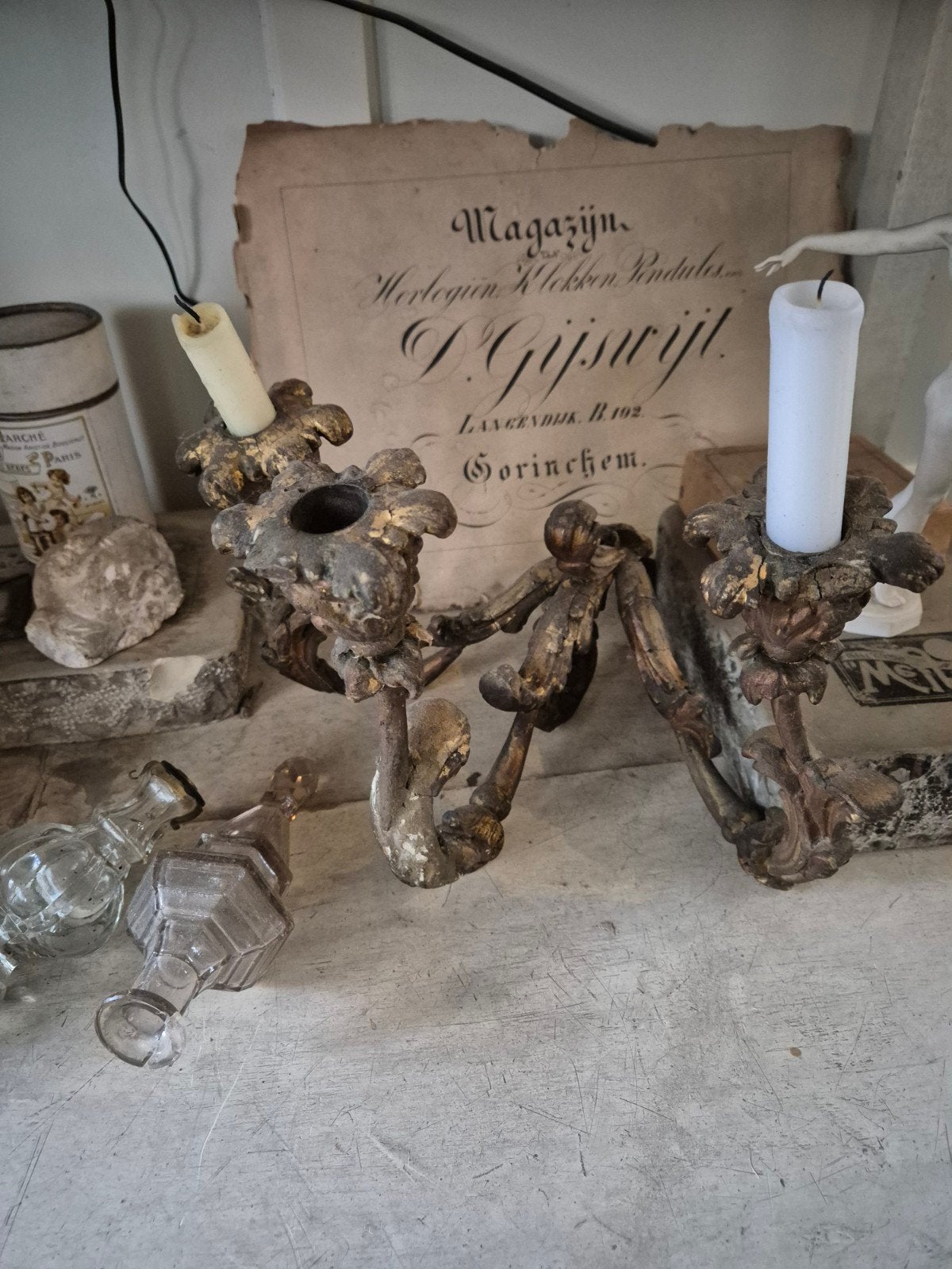 bois dorre tak kandelaar arm, Antiek en Kunst, Ophalen