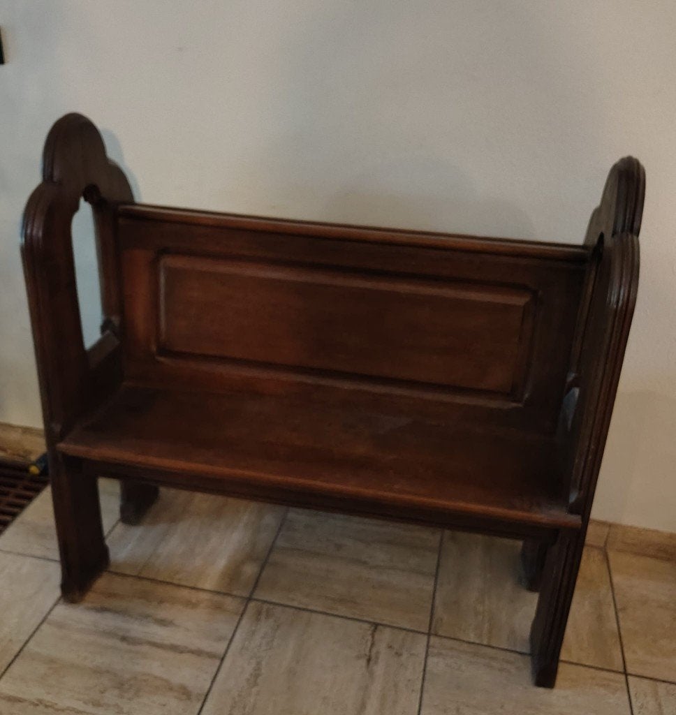 Antieke Kerkbankje, erg mooi. BIEDEN MAG!, Huis en Inrichting, Antiek, Gebruikt, Minder dan 75 cm, Tweepersoons