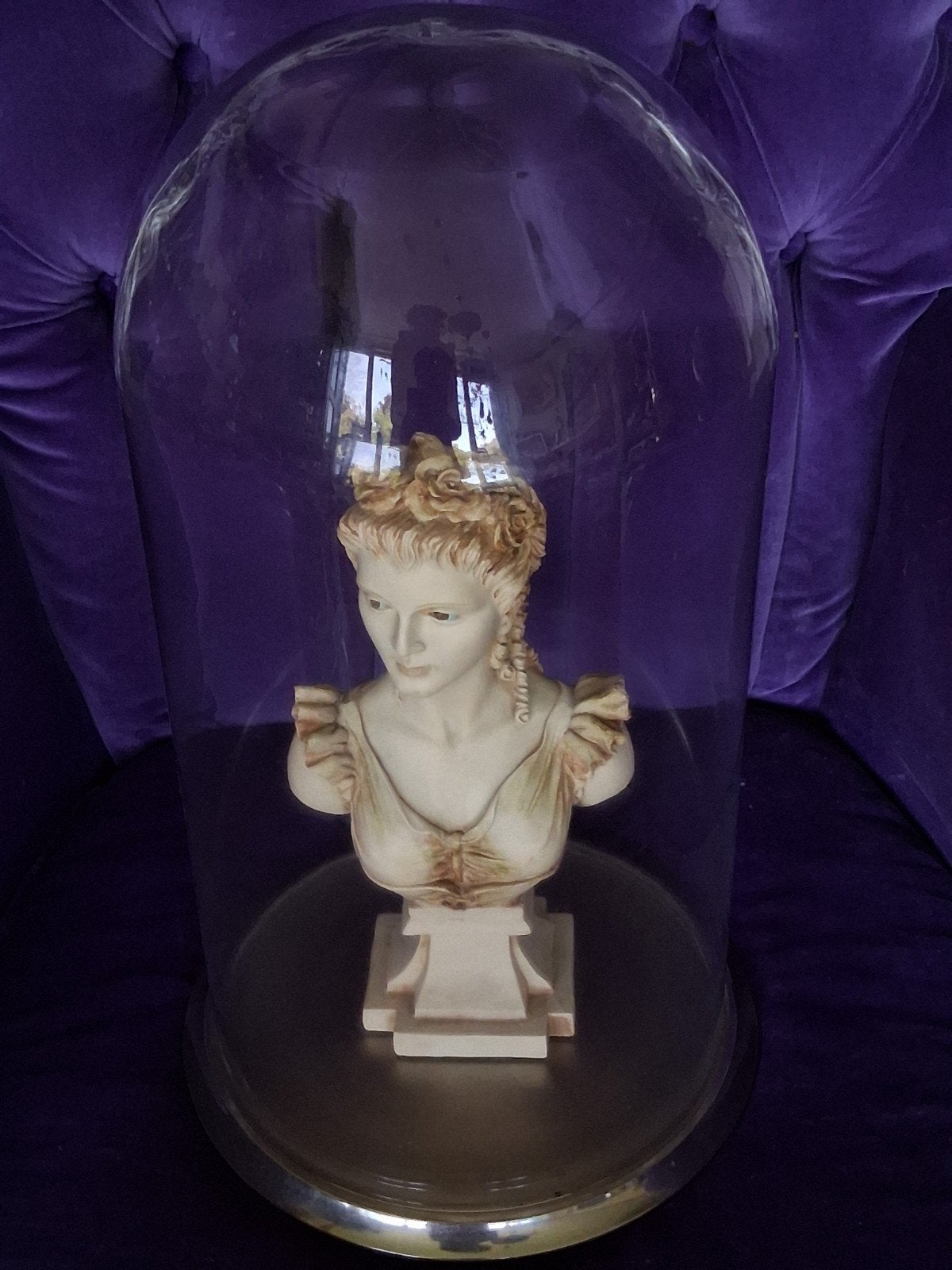 MICA, glazen dome, stolp, eventueel met borstbeeld, 45 cm hg, Huis en Inrichting, Woonaccessoires | Stolpen, Ophalen of Verzenden