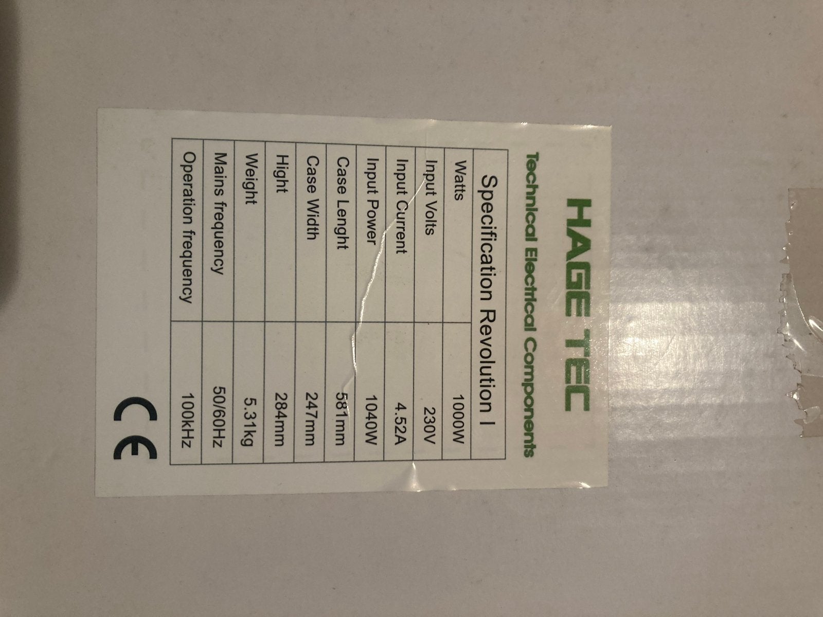 HAGE TEC Revolution I - Technische Elektrische Componenten, Ophalen, Zo goed als nieuw