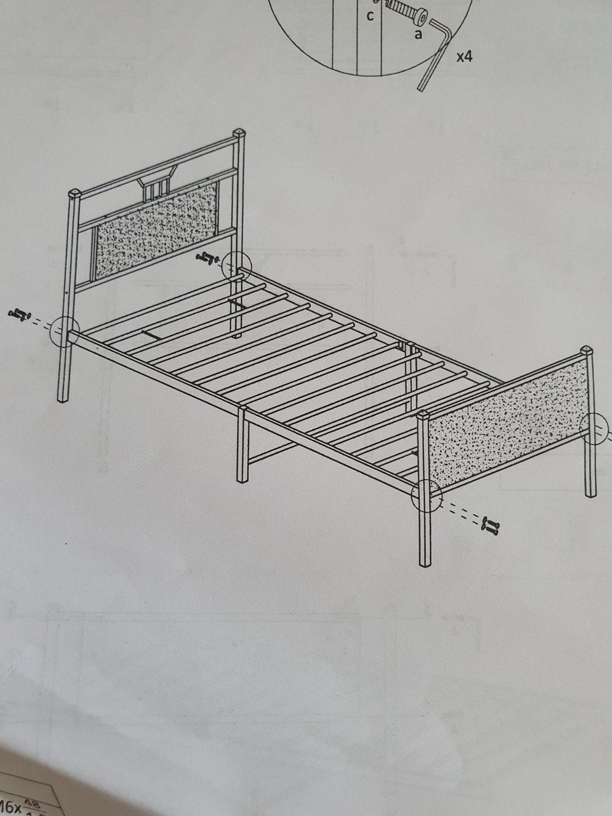 Stalen 1 persoons bed vidaxl  80x200, Huis en Inrichting, Slaapkamer | Bedden, Ophalen, 90 cm, Eenpersoons, Zwart