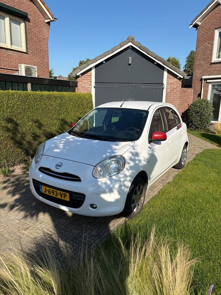 Nissan Micra 2012 | 159.374 km | APK t/m okt. 2027 | 5 deurs, Auto's, Voorwielaandrijving, 1198 cc, Wit, Bluetooth