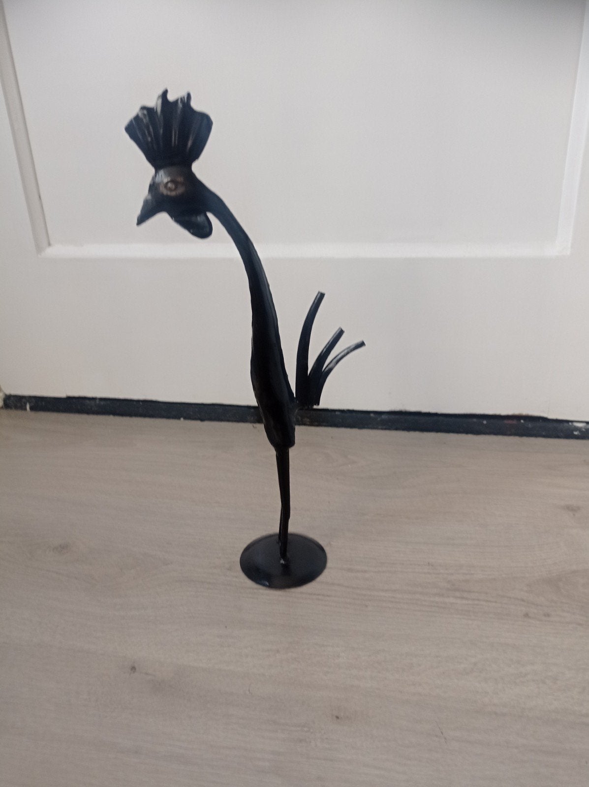 Metaal haan beeldje hoogte 36 cm, Ophalen of Verzenden, Metaal, Overige typen