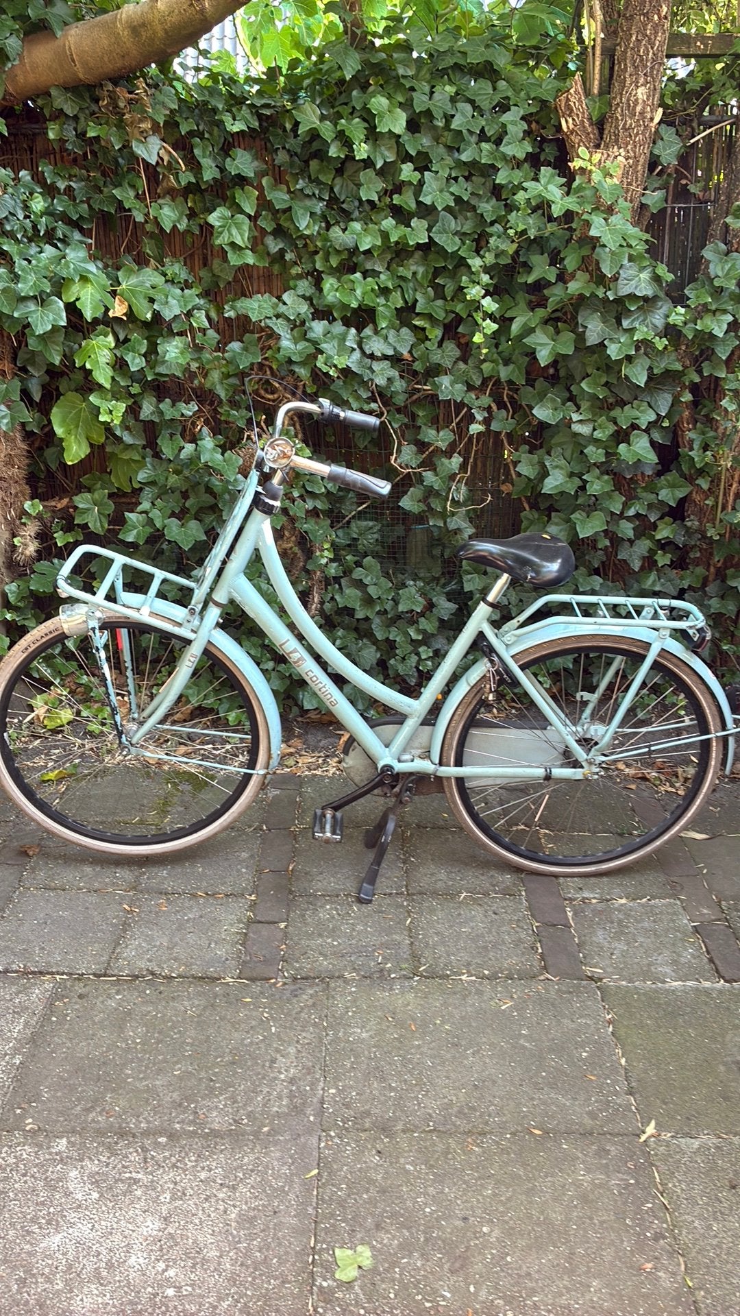 Licht blauwe dames cortina fiets, Ophalen, Gebruikt, Terugtraprem, 26 inch of meer