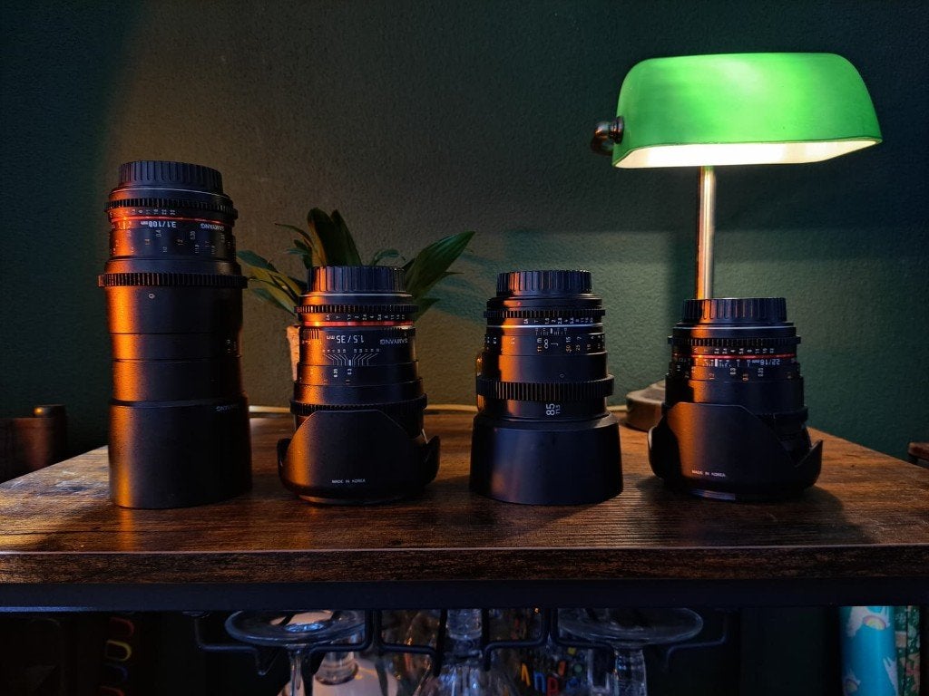 Samyang Cine Lens Set: 16, 35, 85, 100mm EF-vatting, Audio, Tv en Foto, Fotografie | Lenzen en Objectieven, Samyang, Overige typen