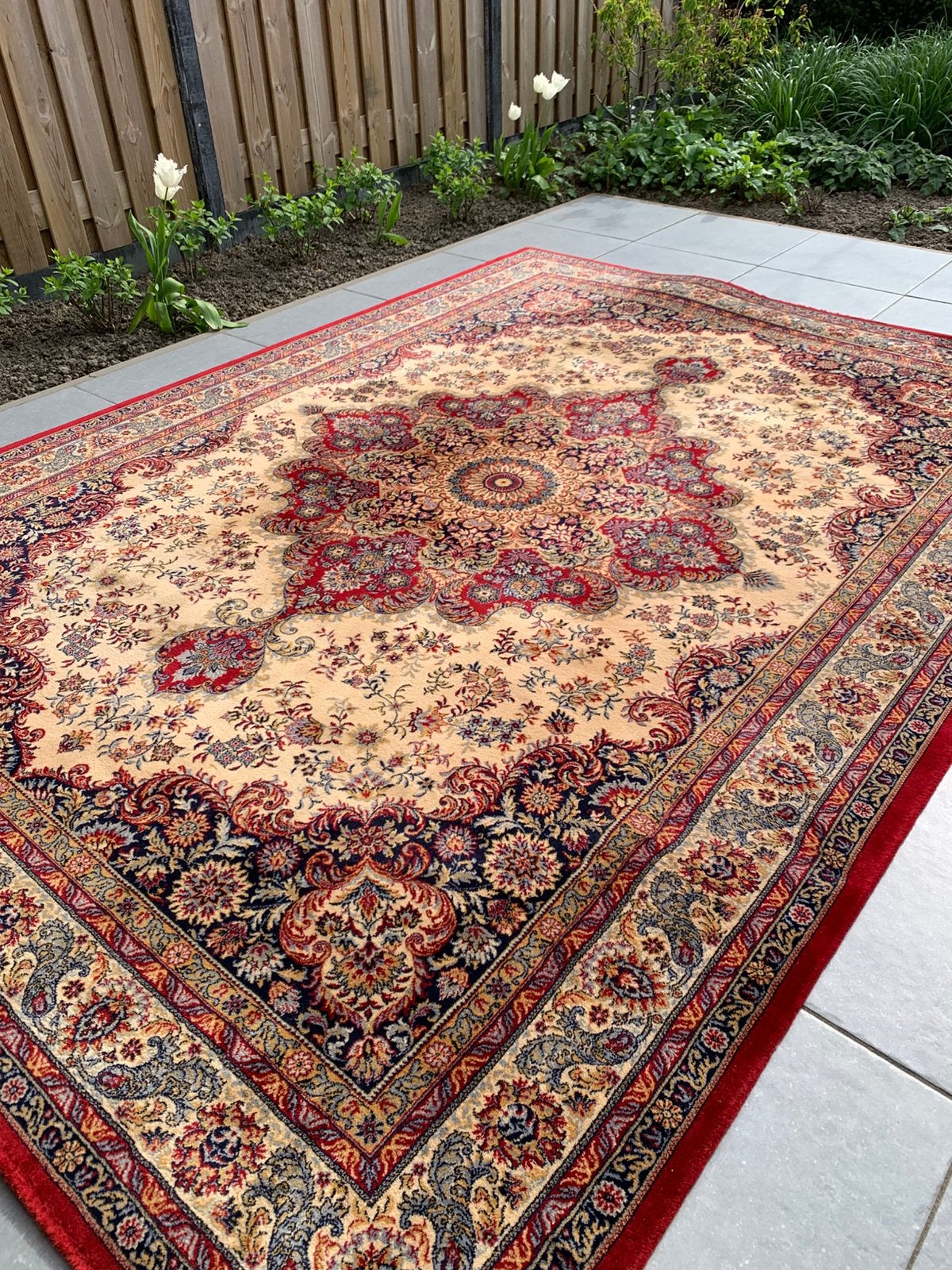 Prachtig Sfeervol Groot Vintage Vloerkleed Zuiver Scheerwol., Huis en Inrichting, Ophalen, Zo goed als nieuw, Rechthoekig, 200 cm of meer