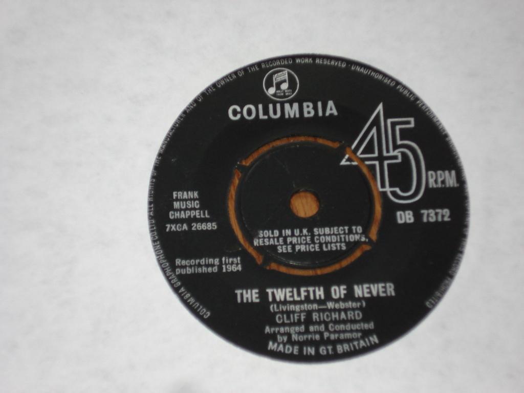 Cliff Richard   the Twelfth of Never  UK      Orgineel, Originele persing, Ophalen of Verzenden, Zo goed als nieuw, Pop