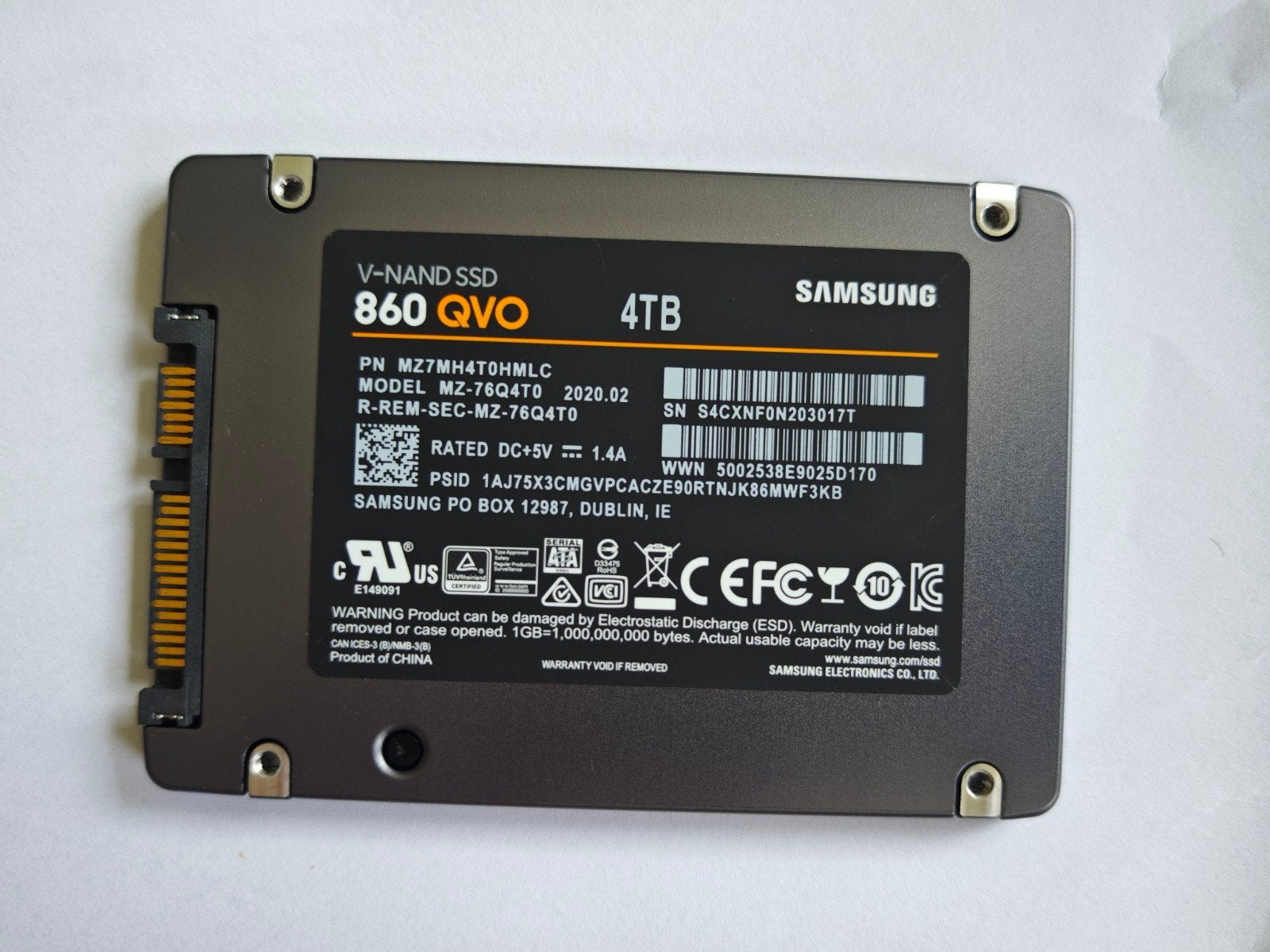 Samsung 860 QVO 4TB SSD 100% Health, Computers en Software, Harde schijven, Samsung QVO 4TB, Intern, Ophalen of Verzenden, Zo goed als nieuw