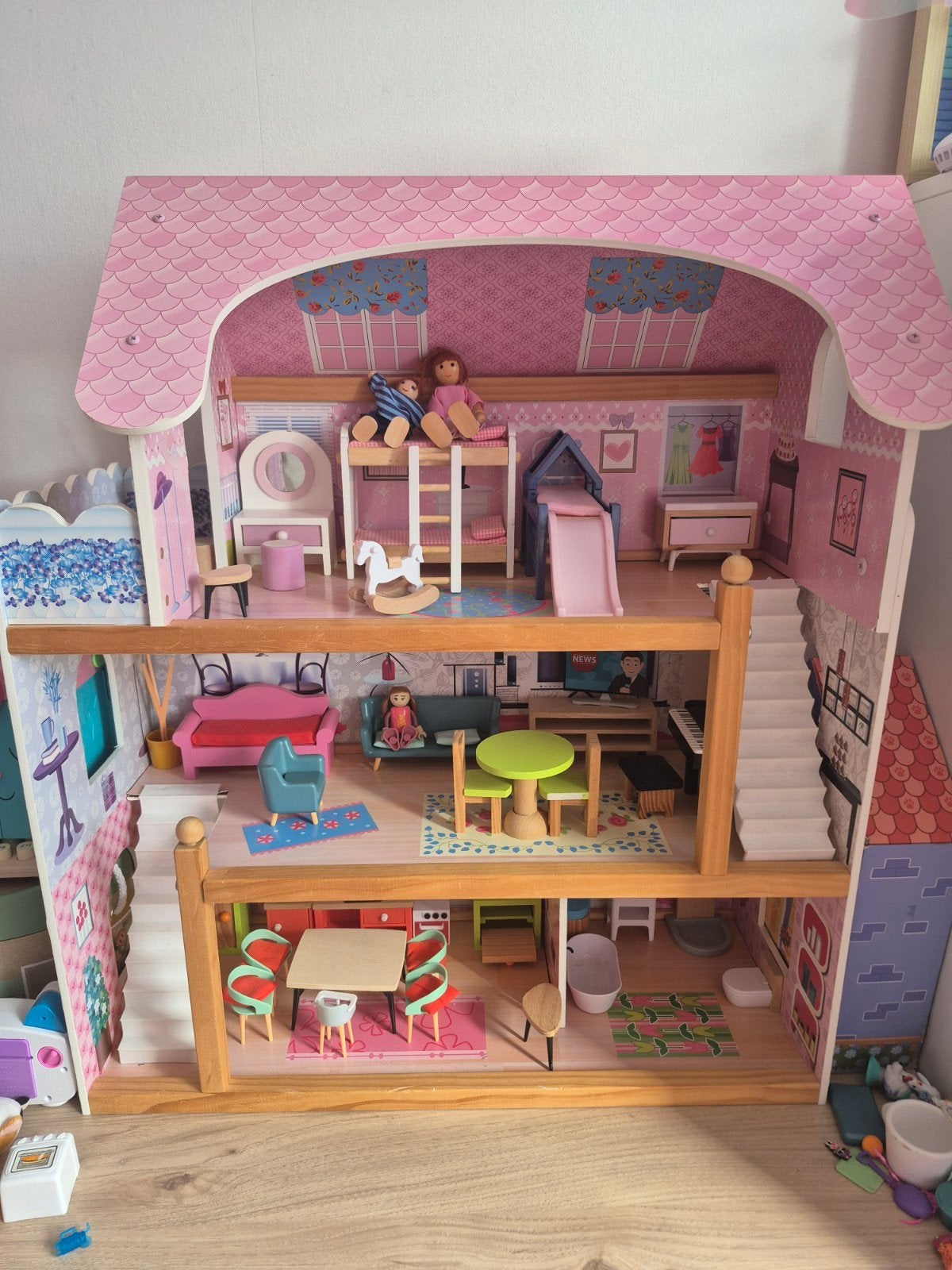 houten poppenhuis kidkraft huis speelhuis, Ophalen, Gebruikt, Poppenhuis
