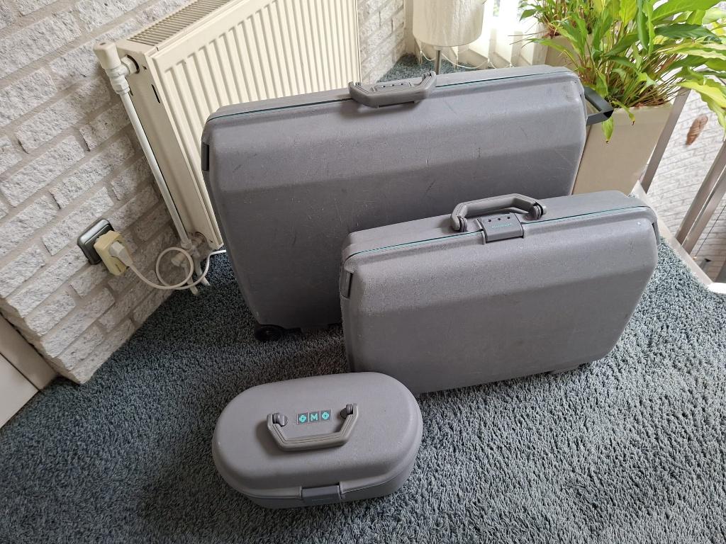 Samsonite koffer set, Gebruikt, Hard kunststof, 45 tot 55 cm, Slot